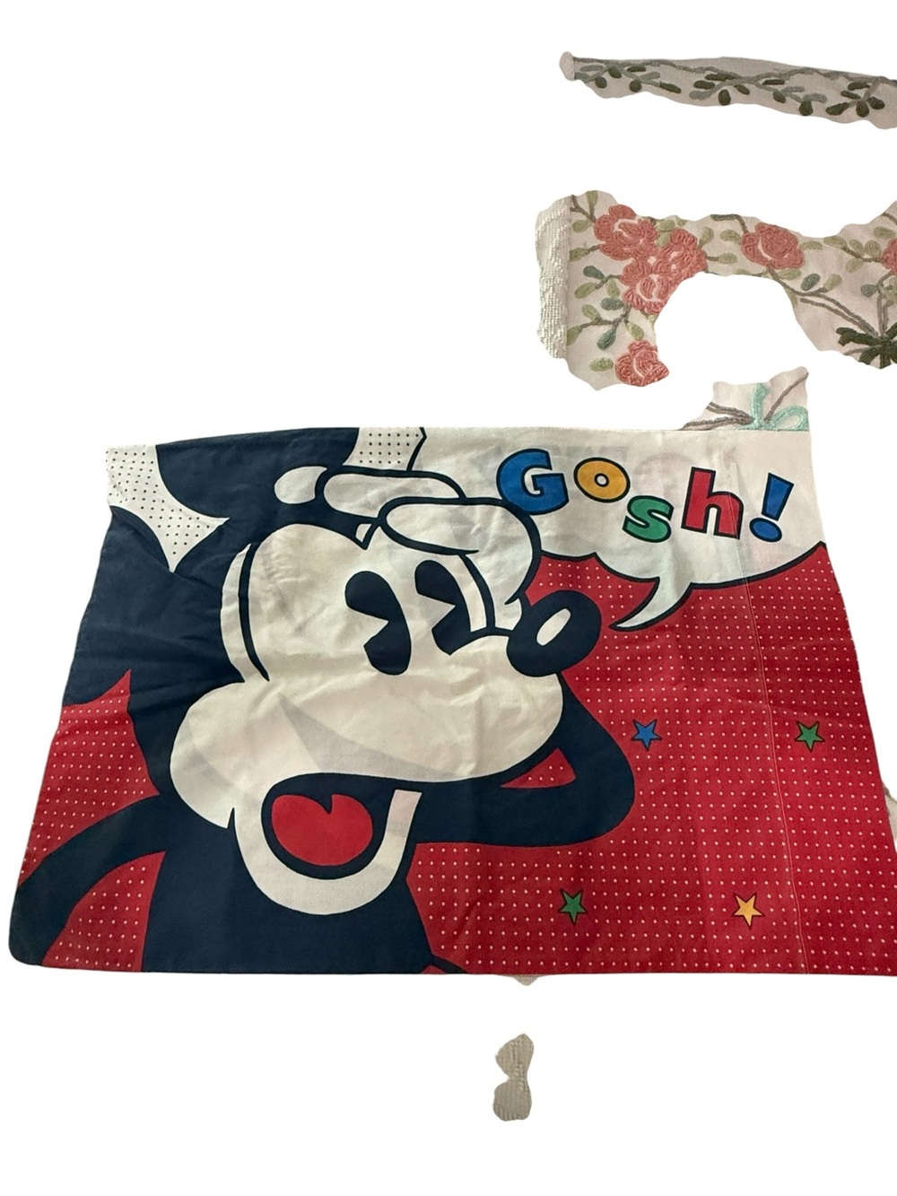Vintage Disney Mickey Mouse Pop Art Pillowcase Gosh Wow Comic Style USA Made